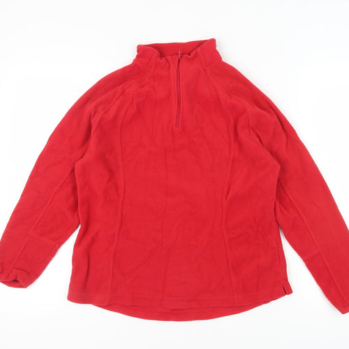 Quechua Unisex Red Fleece Sweatshirt Size 12, Warm Casual