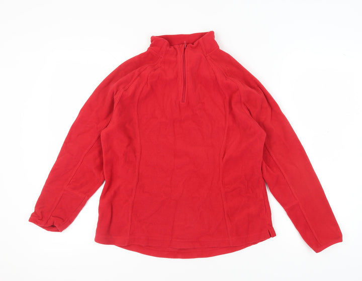 Quechua Unisex Red Fleece Sweatshirt Size 12, Warm Casual