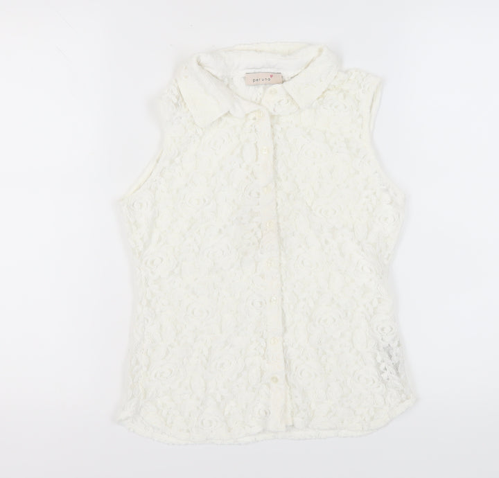 Marks and Spencer Women's White Lace Blouse Size 8