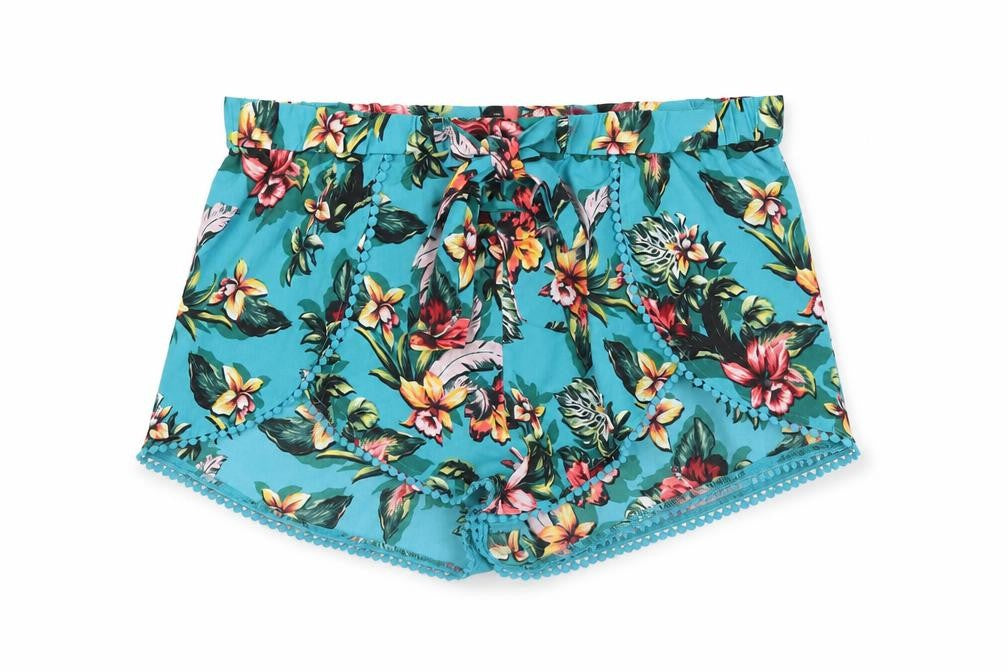 Front view of New Look Women's Blue Floral Shorts -, size M