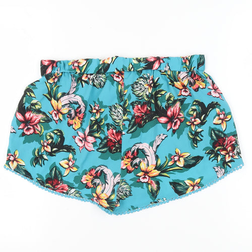 New Look Women's Blue Floral Shorts - Size M