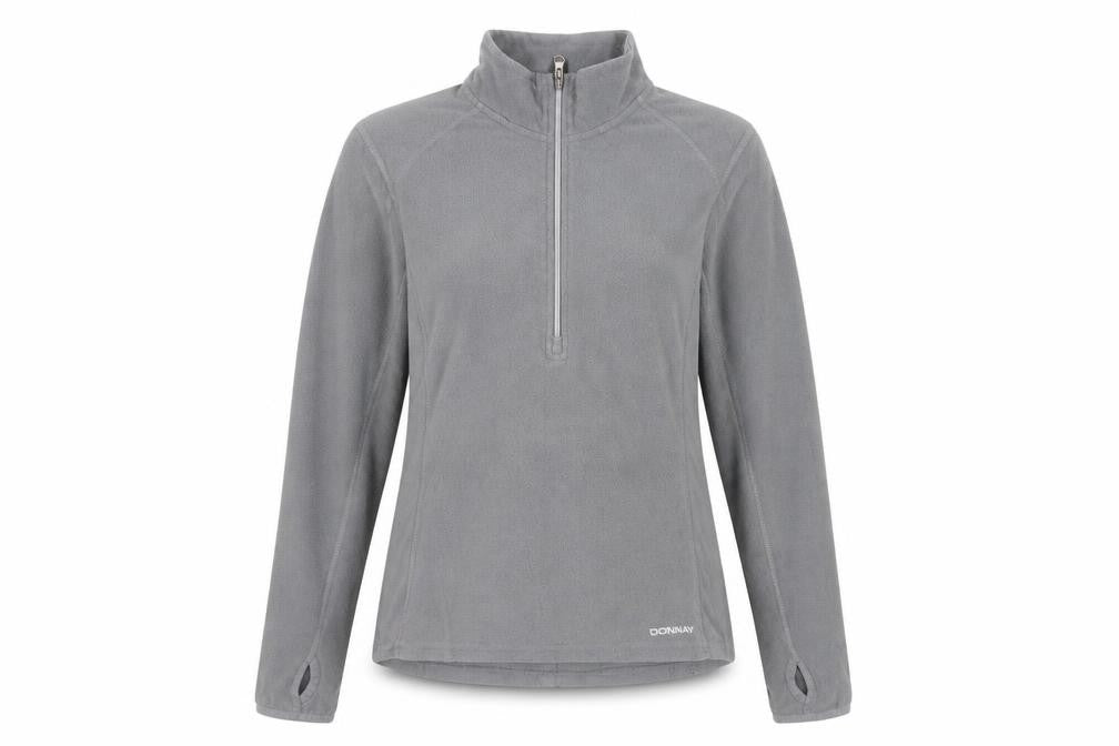 Front view of Donnay Women's Grey Fleece Pullover Sweatshirt, size 14