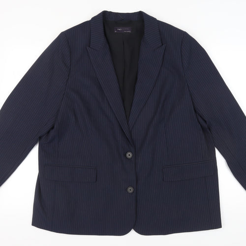 Marks and Spencer Women's Navy Pinstripe Suit Jacket Size 20