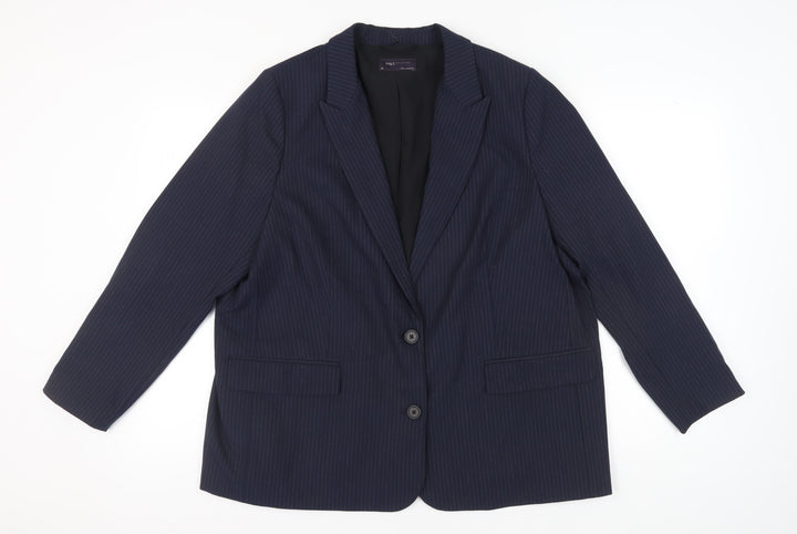 Marks and Spencer Women's Navy Pinstripe Suit Jacket Size 20