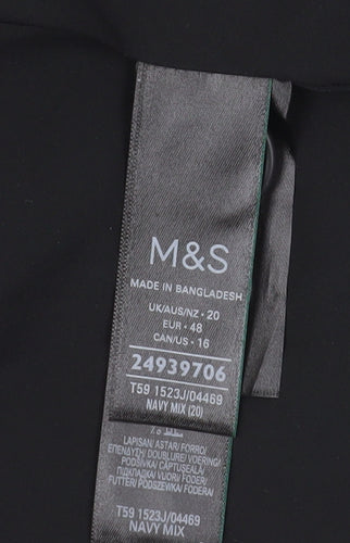 Marks and Spencer Women's Navy Pinstripe Suit Jacket Size 20