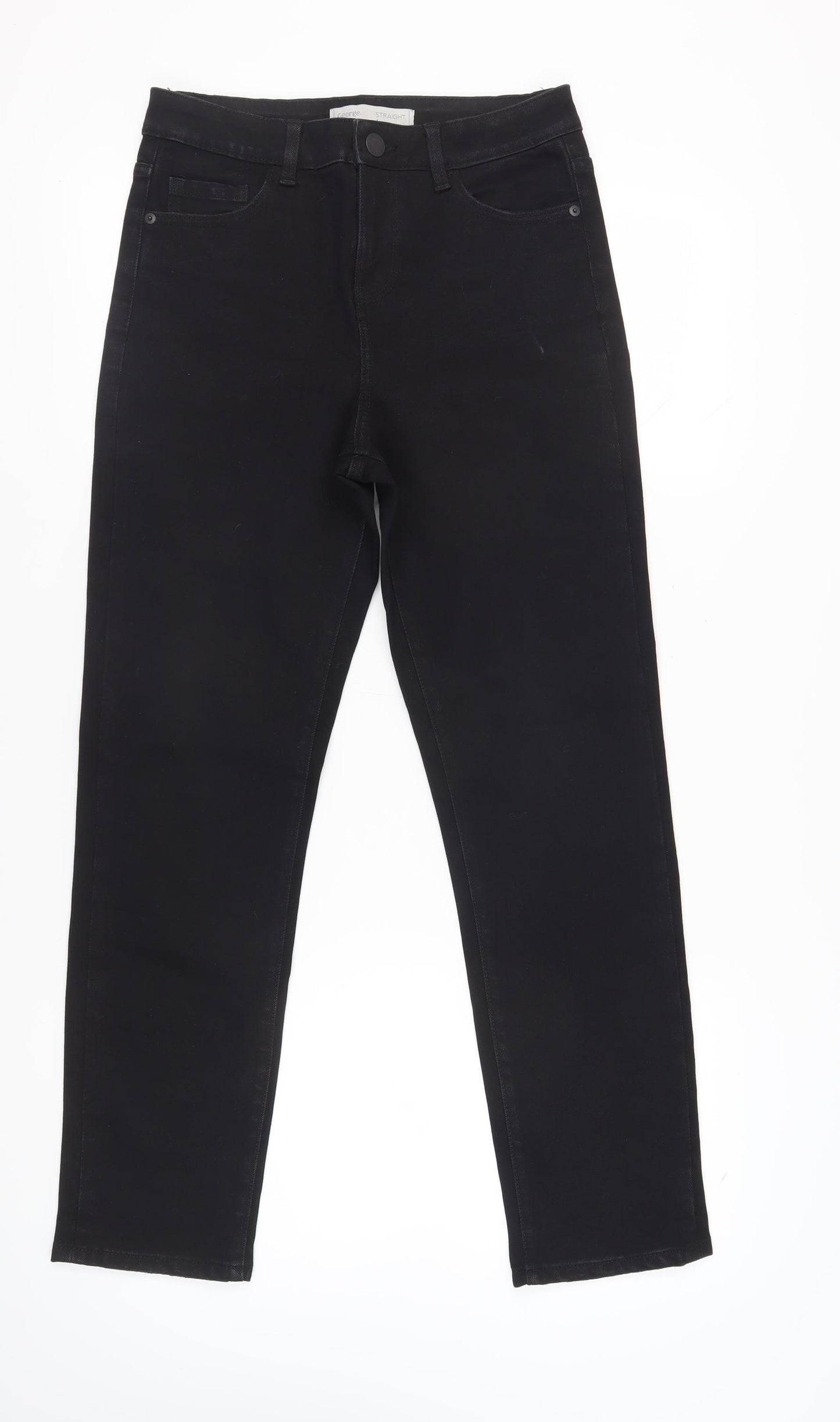 George Women’s Black Straight Jeans, Size 12, Regular Fit