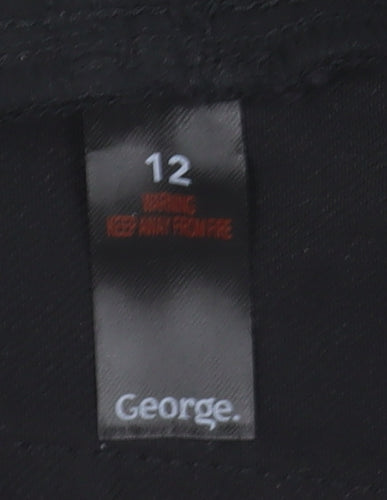 George Women’s Black Straight Jeans, Size 12, Regular Fit