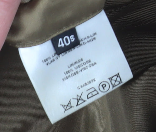 Jaeger Men's Beige 40S Linen Blazer, 3-Button Classic