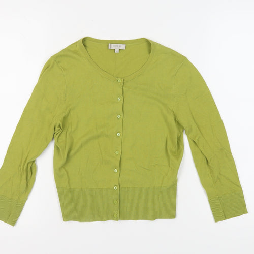 Hobbs Women's Green XS Cardigan - Buttoned Long Sleeve