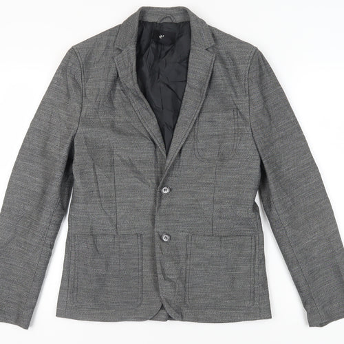 H&M Grey Men's Blazer, Size 36, Regular Fit