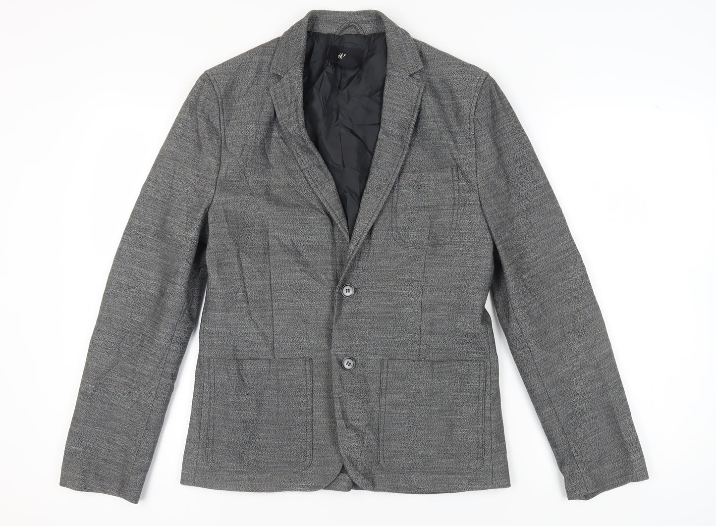 H&M Grey Men's Blazer, Size 36, Regular Fit