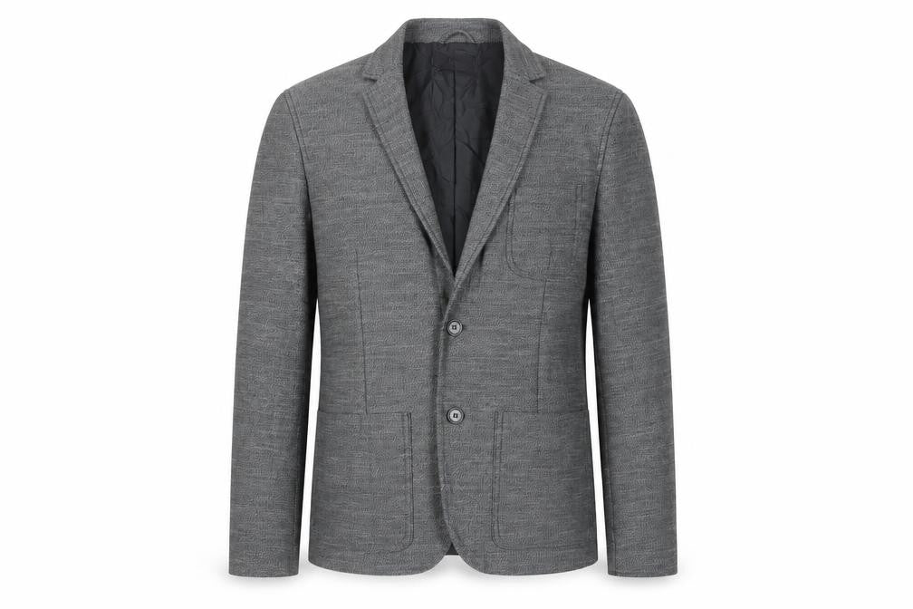 Front view of H&M Grey Men's Blazer, size 36, Regular Fit