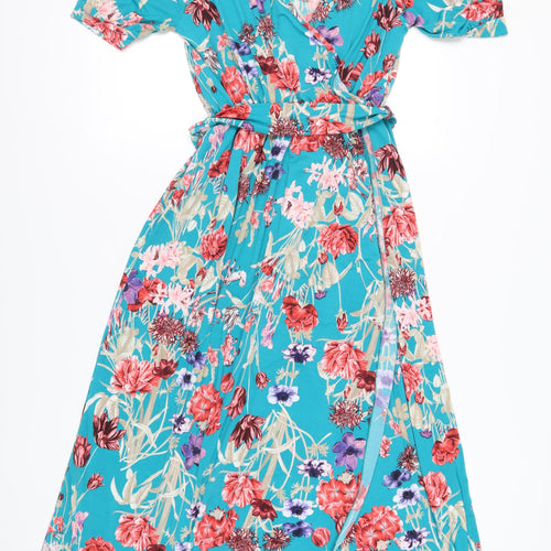 Jessica Joy Women's Multicoloured Wrap Dress Size 14