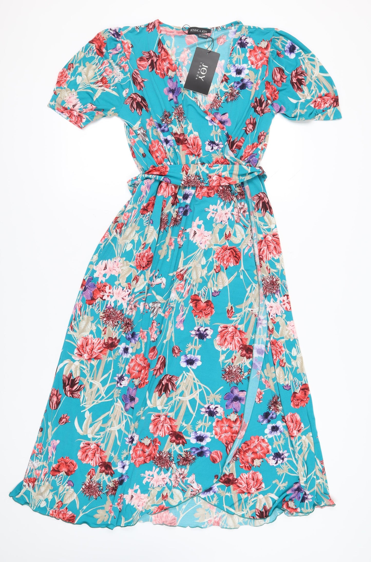 Jessica Joy Women's Multicoloured Wrap Dress Size 14