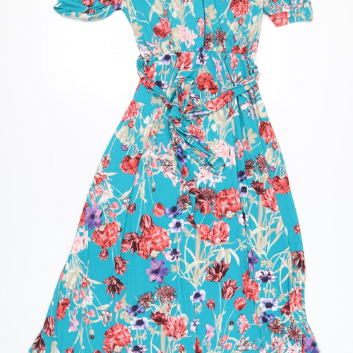 Jessica Joy Women's Multicoloured Wrap Dress Size 14