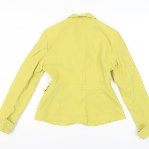 Karen Millen Yellow Wool Blazer, Women's Size 12, Classic Fit
