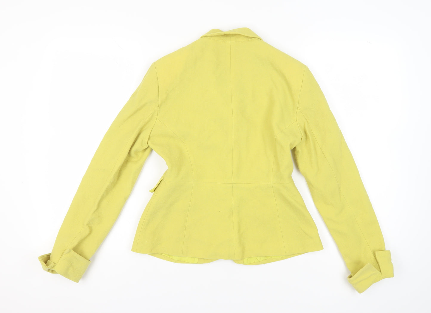 Karen Millen Yellow Wool Blazer, Women's Size 12, Classic Fit