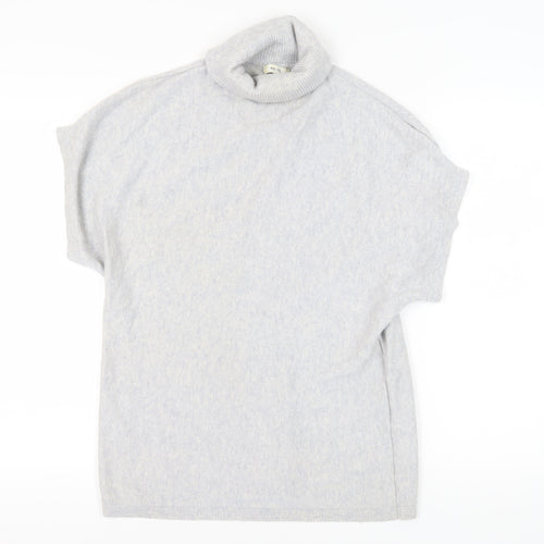 Reiss Women's Grey XS Roll Neck Wool Cashmere Pullover