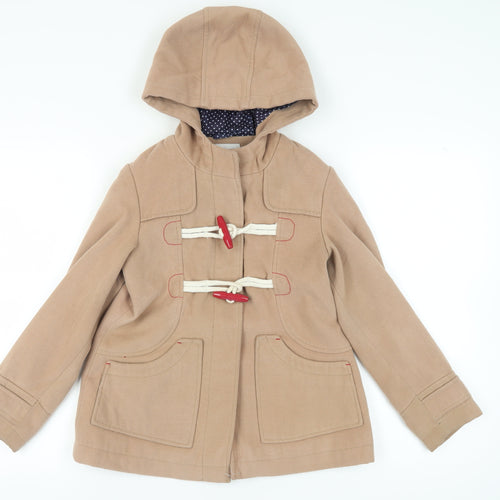 Next Girls Beige Duffle Coat 11-12 Years Hooded Mid-Length