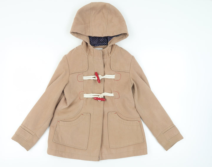 Next Girls Beige Duffle Coat 11-12 Years Hooded Mid-Length