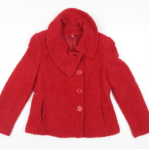 EWM Women's Red Wool Short Coat - Size 12