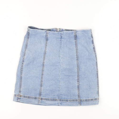 Forever 21 Women's Blue Denim Pencil Skirt Size UK 10