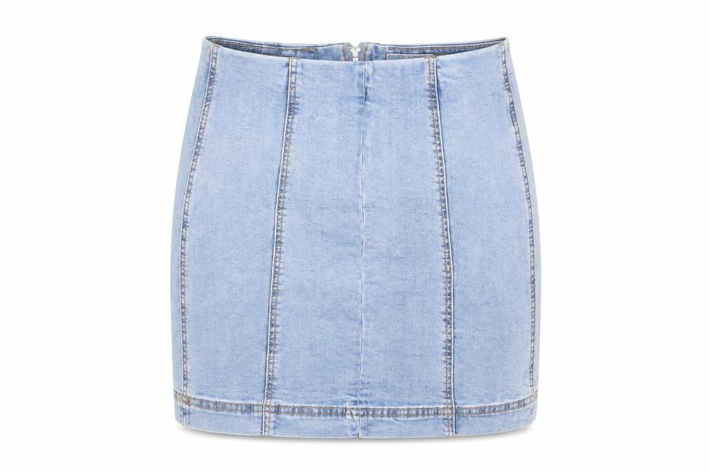 Forever 21 Women's Blue Denim Pencil Skirt Size UK 10