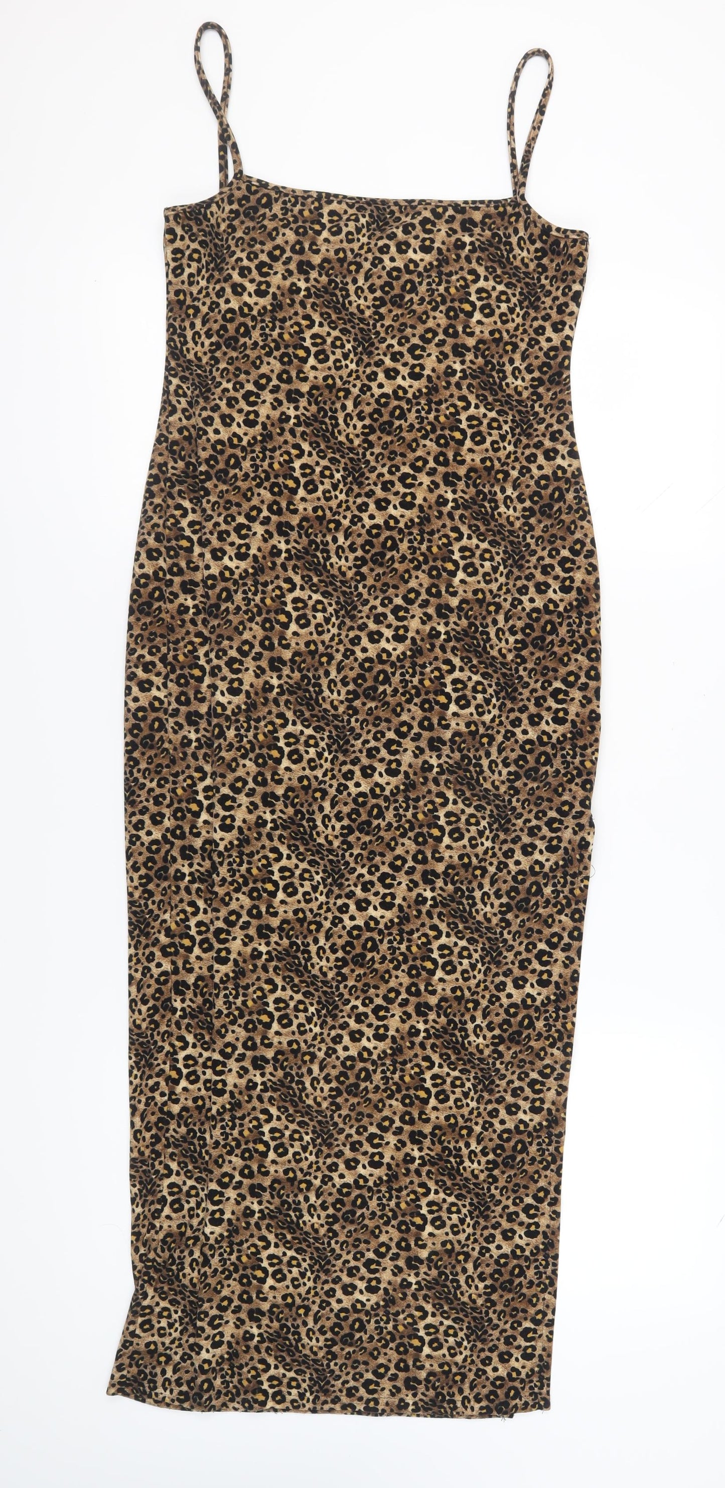 Debenhams Women's Brown Animal Print Slip Dress, Size 10