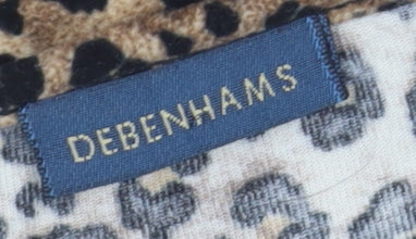 Debenhams Women's Brown Animal Print Slip Dress, Size 10