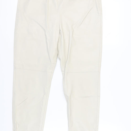 Zara Women's Beige Straight Trousers Large