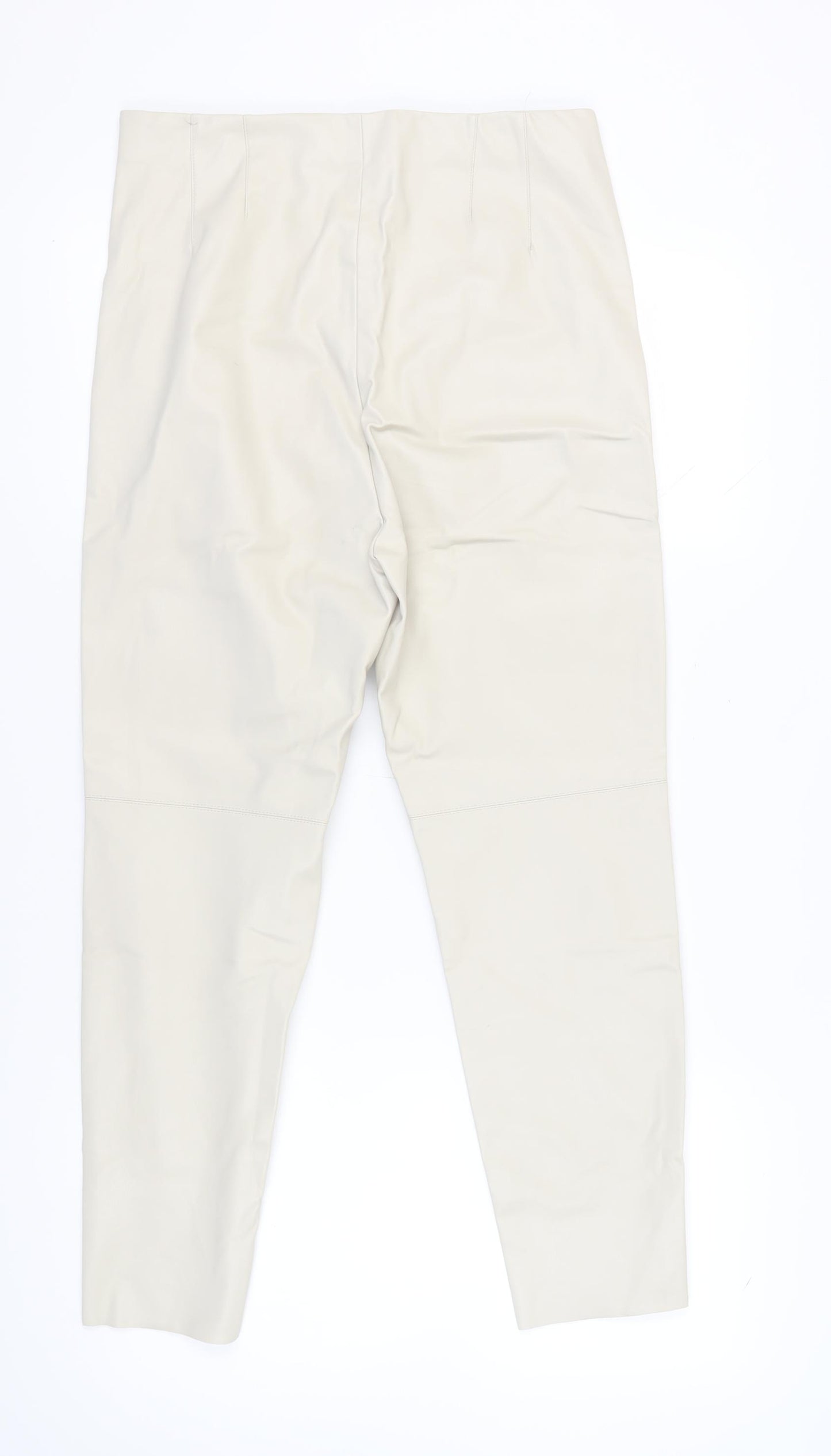 Zara Women's Beige Straight Trousers Large