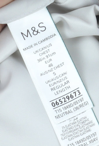 M&S Men's Beige Check Blazer, 36R Double-Breasted