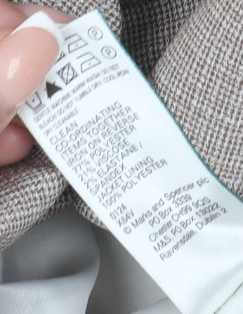 M&S Men's Beige Check Blazer, 36R Double-Breasted