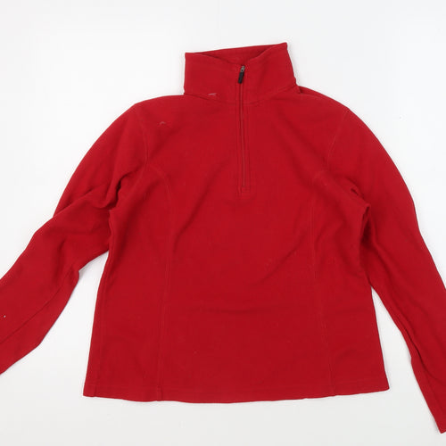 Lands' End Women's Red XS Fleece Pullover Sweatshirt