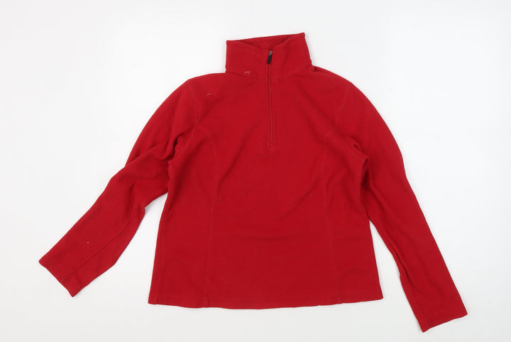 Lands' End Women's Red XS Fleece Pullover Sweatshirt