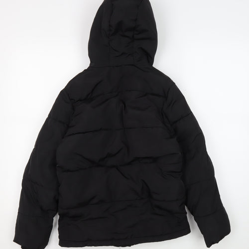 Lyle & Scott Boys Black Puffer Jacket 9-10 Years Hooded