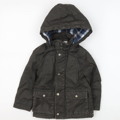 Marks and Spencer Boys Green Parka Jacket 2-3 Years
