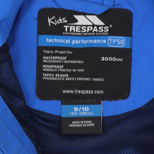 Trespass Boys Blue Softshell Jacket 9-10 Years Waterproof