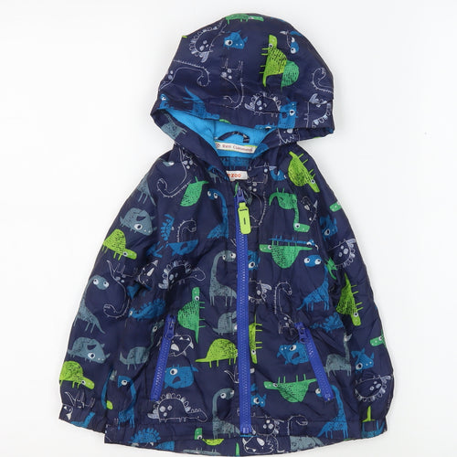 Bluezoo Unisex Dinosaur Rain Coat Blue 18-24 Mths