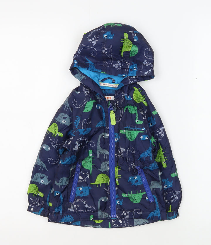 Bluezoo Unisex Dinosaur Rain Coat Blue 18-24 Mths