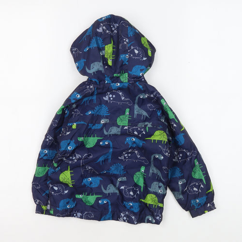 Bluezoo Unisex Dinosaur Rain Coat Blue 18-24 Mths