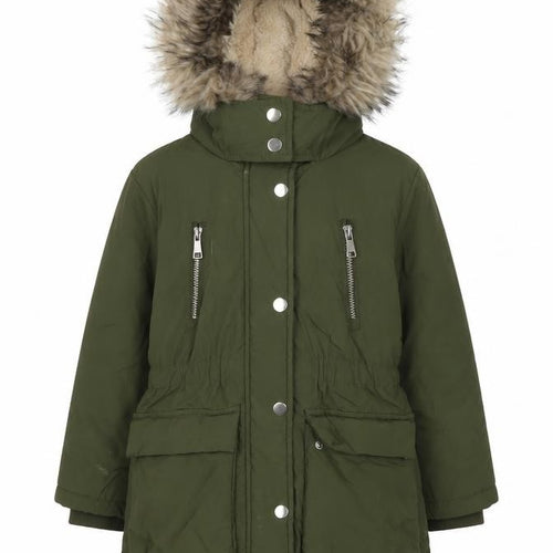 Next Girls Green Hooded Parka Coat, Age 3, Casual Winter Wear