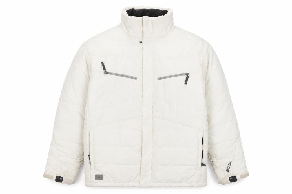 Front view of SCOTT Men's Ivory Puffer Jacket 2XL for Skiing Winter