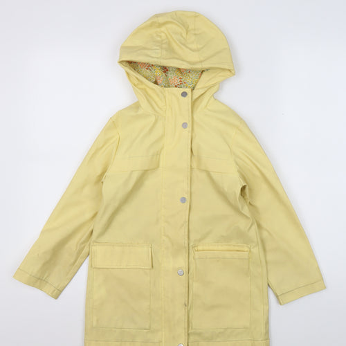Next Girls Yellow Rain Coat 6 Years Hooded Waterproof