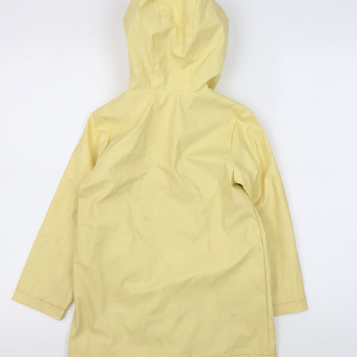 Next Girls Yellow Rain Coat 6 Years Hooded Waterproof