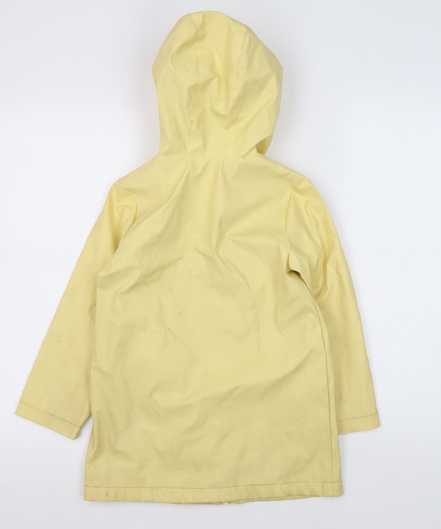Next Girls Yellow Rain Coat 6 Years Hooded Waterproof