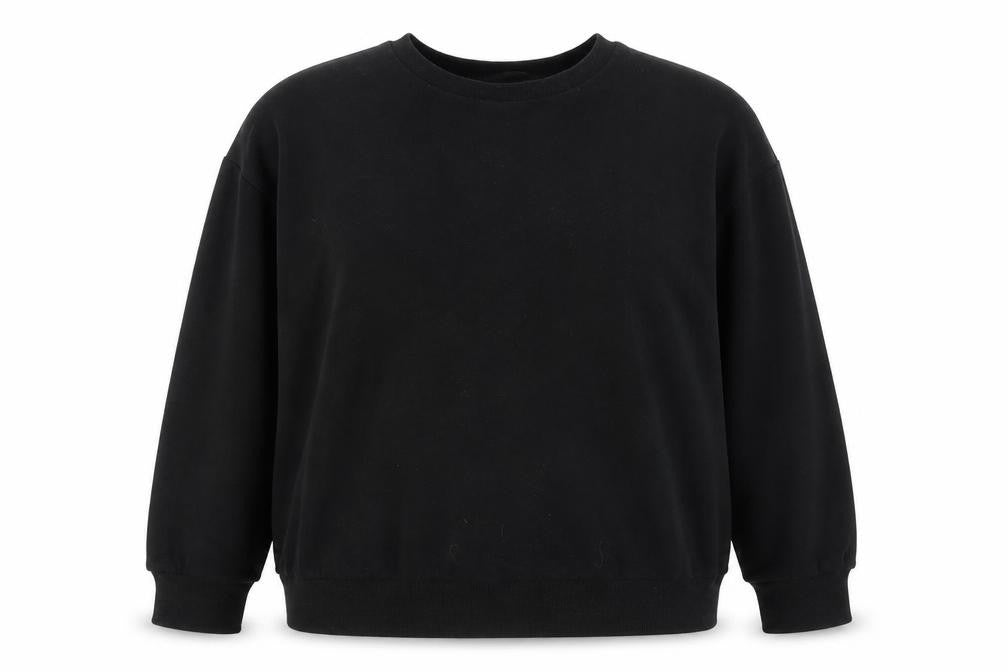 Front view of Capsule Women's Black Pullover Sweatshirt, size 22