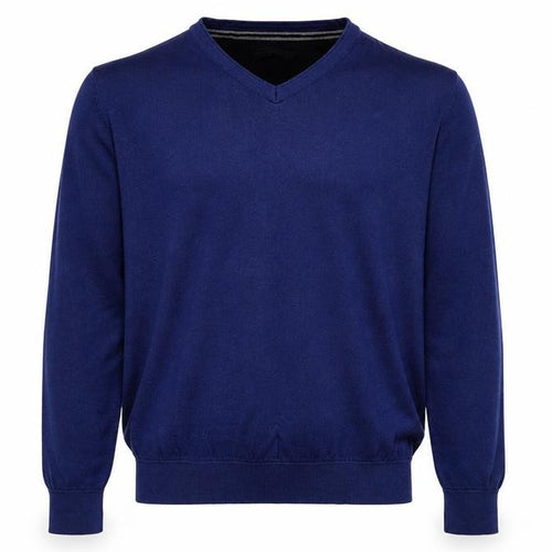 RJR John Rocha Men’s Blue Cotton V-Neck Jumper M