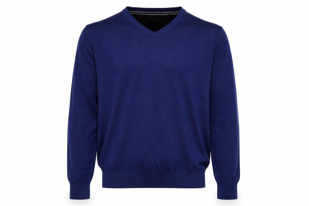 RJR John Rocha Men’s Blue Cotton V-Neck Jumper M