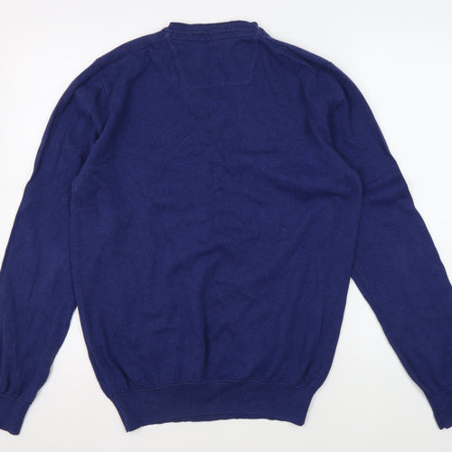RJR John Rocha Men’s Blue Cotton V-Neck Jumper M